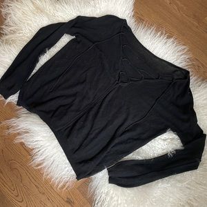 Black lace up sweater